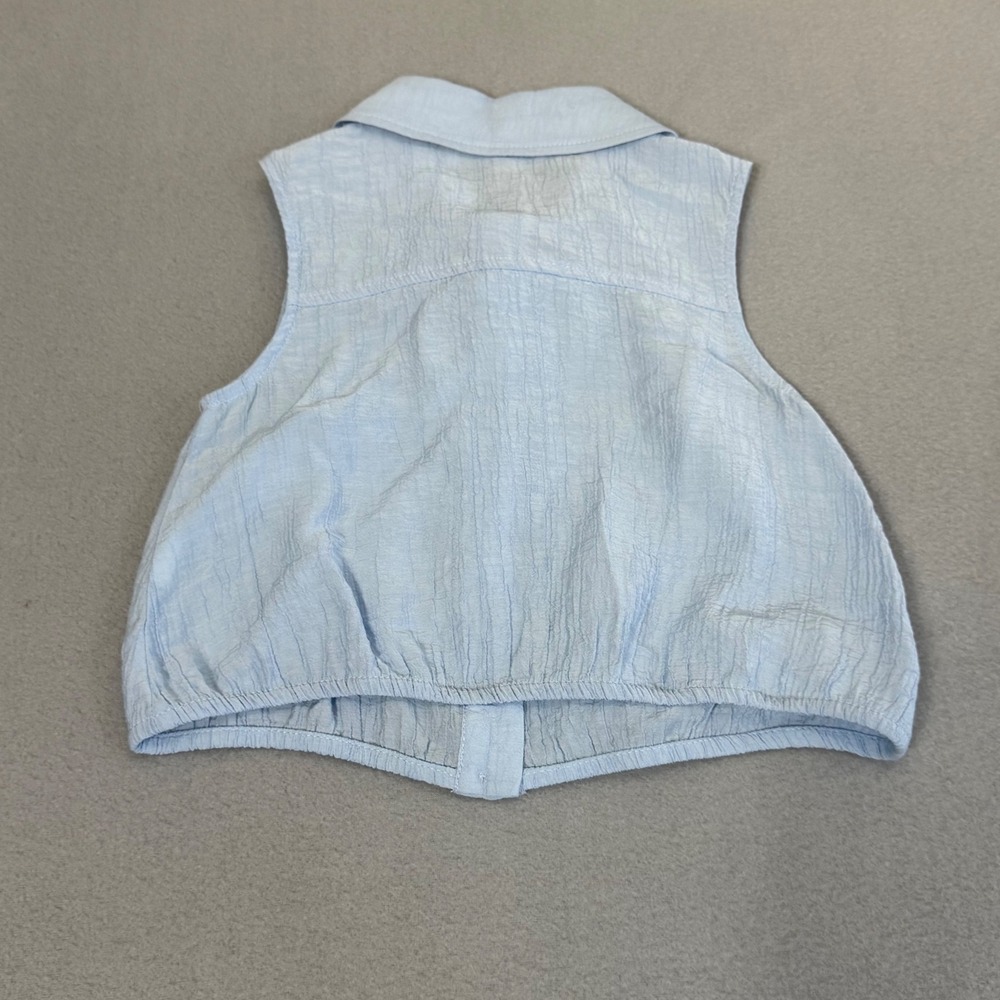 Zara Dress & Top‎ Set Kids 6-7 Floral Smocked Ruffle Boho Cottagecore Baby Blue - Picture 8 of 13